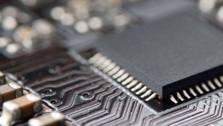 System computer board with microcircuits. Computer repair and maintenance services
